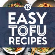 Easy tofu recipes in a collage.