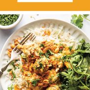 Yellow curry meatballs pin.